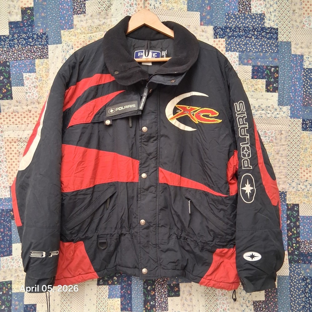 Vintage Pure Polaris SP XC Edge Snowmobile Jacket Size 2XL Red and‎ Black